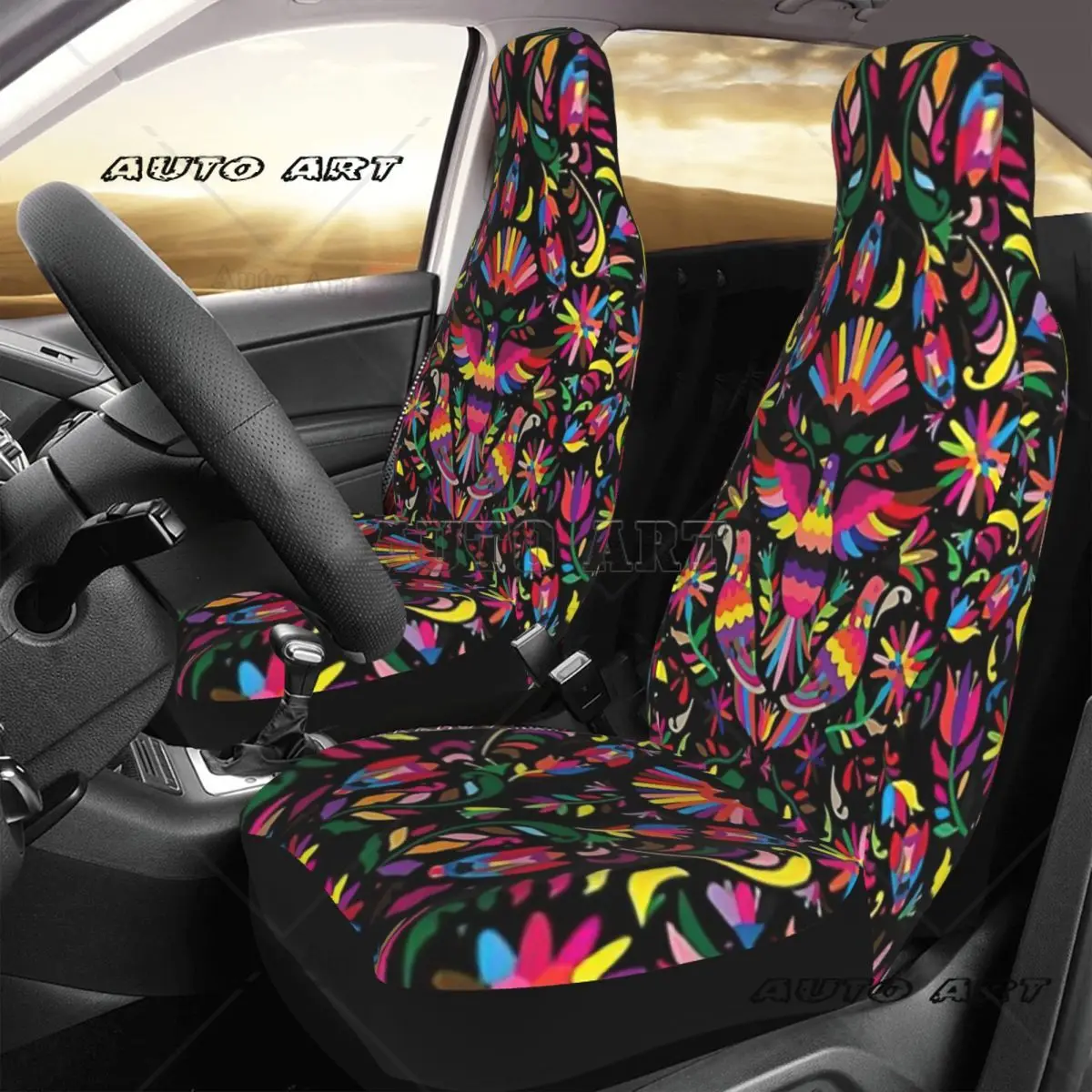 Mexico Otomi Car Seat Cover Custom Printing Universal Front Protector Accessories Cushion Set