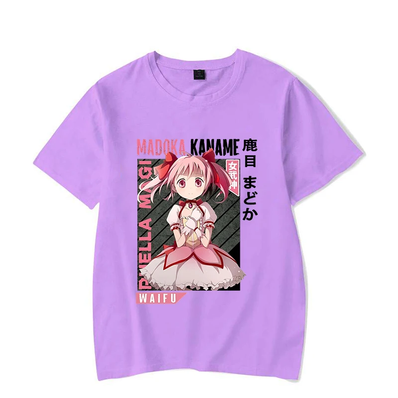 New Fashion Summer Short Sleeve Cute Kaname Madoka Print T Shirts Women Causal Harajuku Tops Anime Funny T Shirt