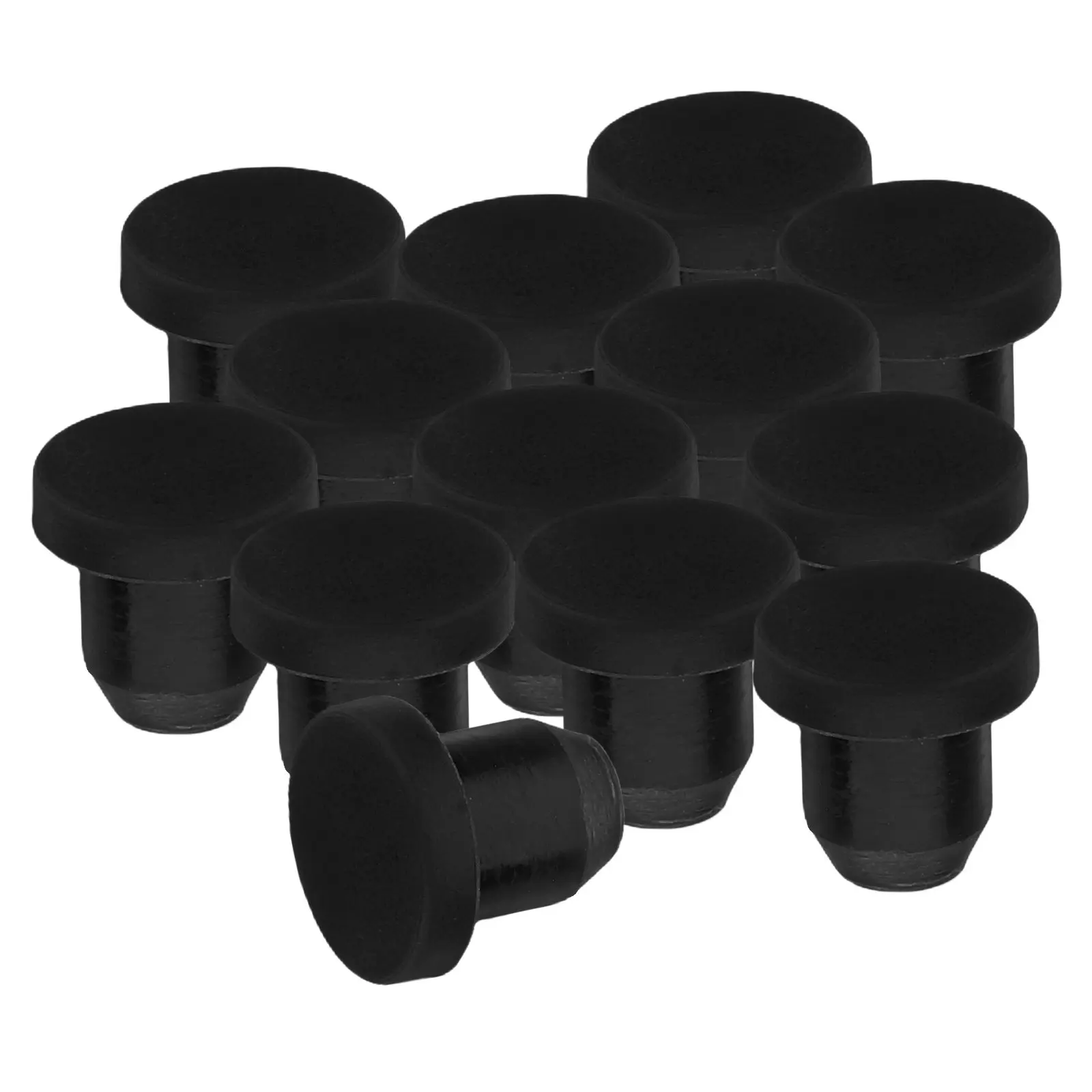 40Pcs Silicone Snap-in Hole Seal Plugs Bottle Stoppers Airtight Fresh- 5.8-6.3mm Holes Black Silicone End Caps view 5