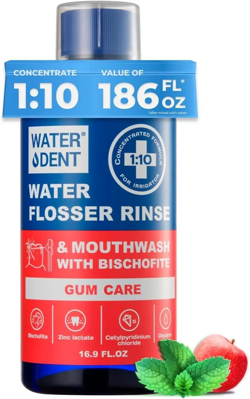 

Water Flosser Rinse Concentrate, Alcohol-Free Mouthwash for Gum Care, Apple Mint, 16.9 fl oz