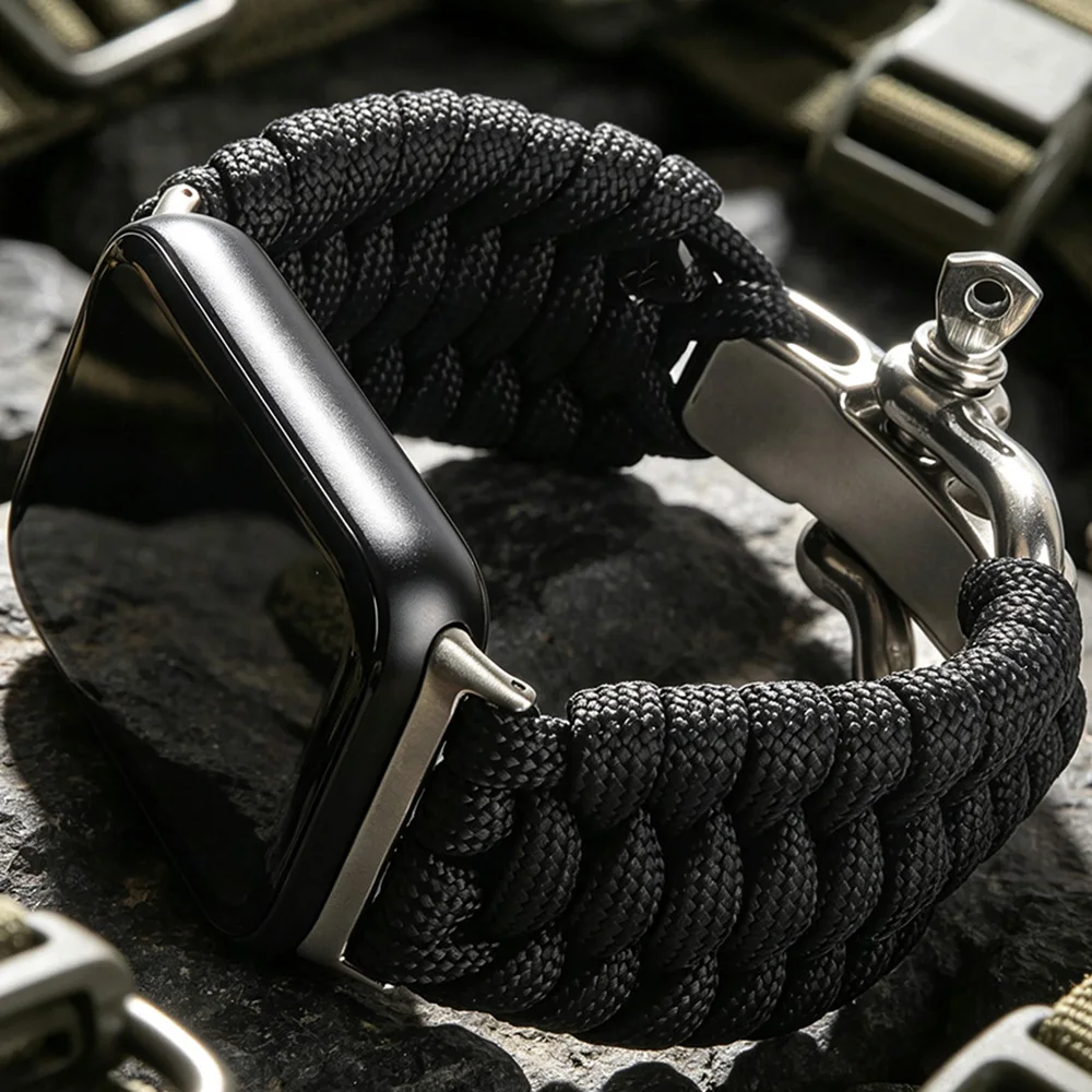 Umbrella Rope Climbing Buckle Strap for Xiaomi Mi Band 11 10 9 8 Pro Breathable Bracelet Pulseira Correas Redmi Watch Band 4/5/6