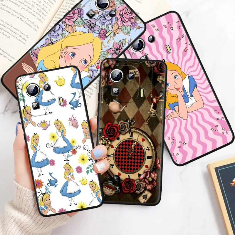 Alice Disney Cartoon Beauty For Xiaomi Mi 14 13T 13 12T 12 11T 11i 11 10T 10 Pro Lite Ultra 5G Black TPU Phone Case