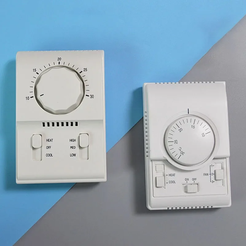 Central Air Conditioning Mechanical Thermostat Knob Switch Panel Three Speed Switch Fan Coil Temperature Controller