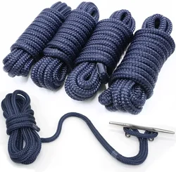 15ft Pier Line Nylon Double Braided Anchor Rope Dock Line 1/2 Inch Diameter and Usual Salt,Mold,Oil UV Rays for Boats Mooring