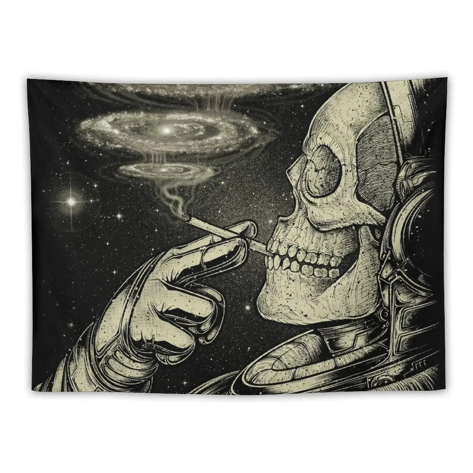 

Winya No. 31 Relaxing Skeleton Astroanut Smoking Amoung the Stars in the Space Tapestry Wall Decorations Tapestry