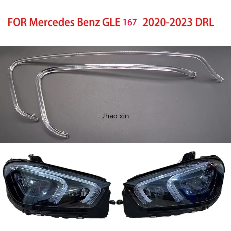 FOR Mercedes-Benz GLE 167 2020-2023 Car Headlight DRL Light Guide Plate Light Tube Daytime Running Light Guide Angel Eye Parts