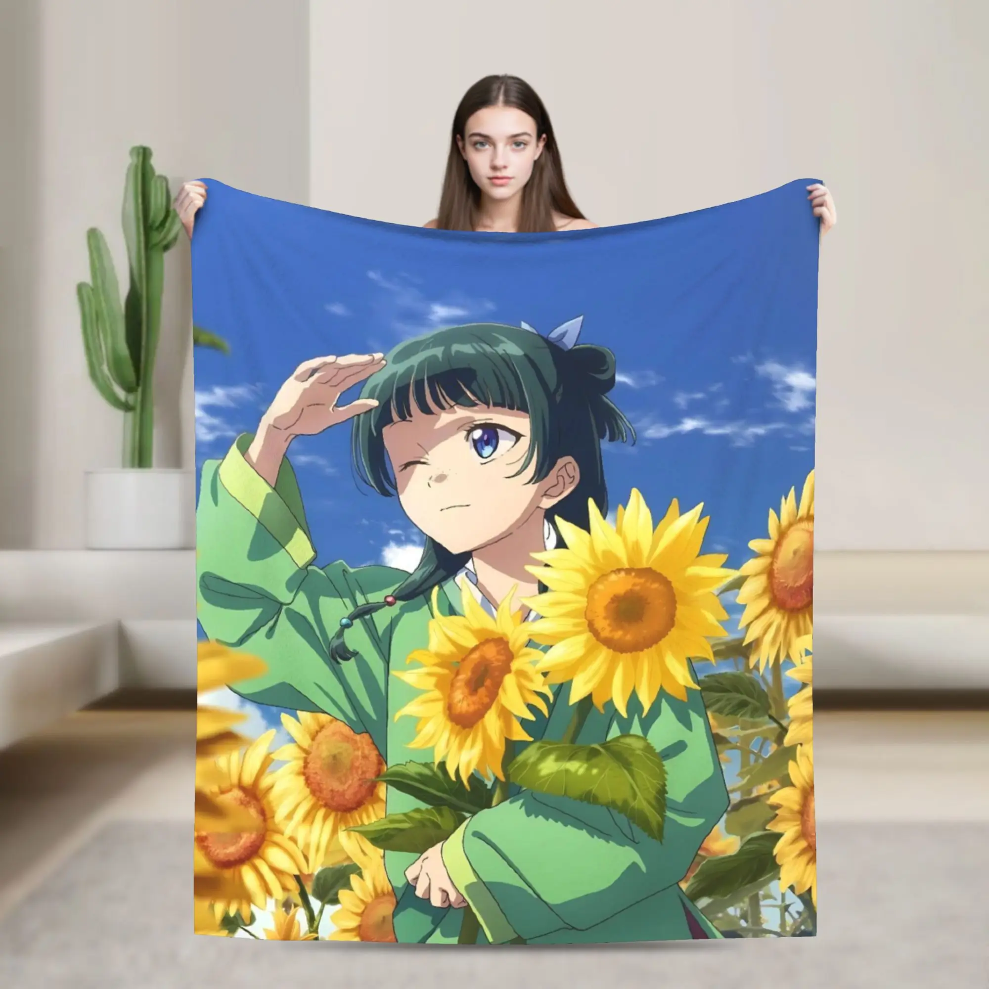 Super Soft The Apothecary D-Diaries Maomao Throw Blanket Premium Flannel Fleece Lightweight  Bed Blanket Warm Plush Blankets
