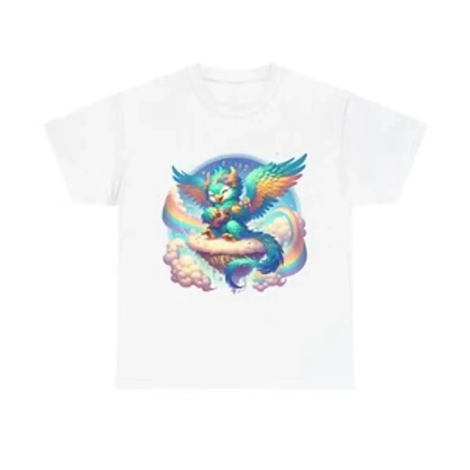 Adult T Shirt Griffin Playing Ukulele Floating Island vintage Washed homme fashion Soft designer clothes Breathable