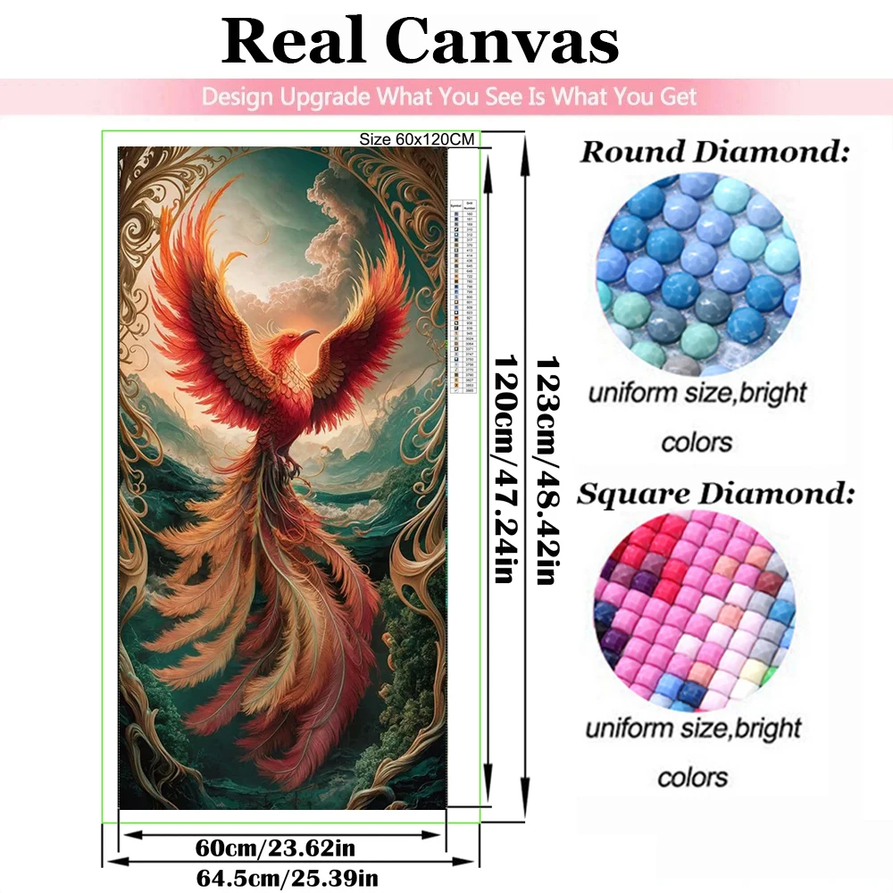 DIY 5D Large Diamond Painting Flying Moon Phoenix Wall Art Full Rhinestones Diamond Painting Embroidery Kits Handmade Home Decor