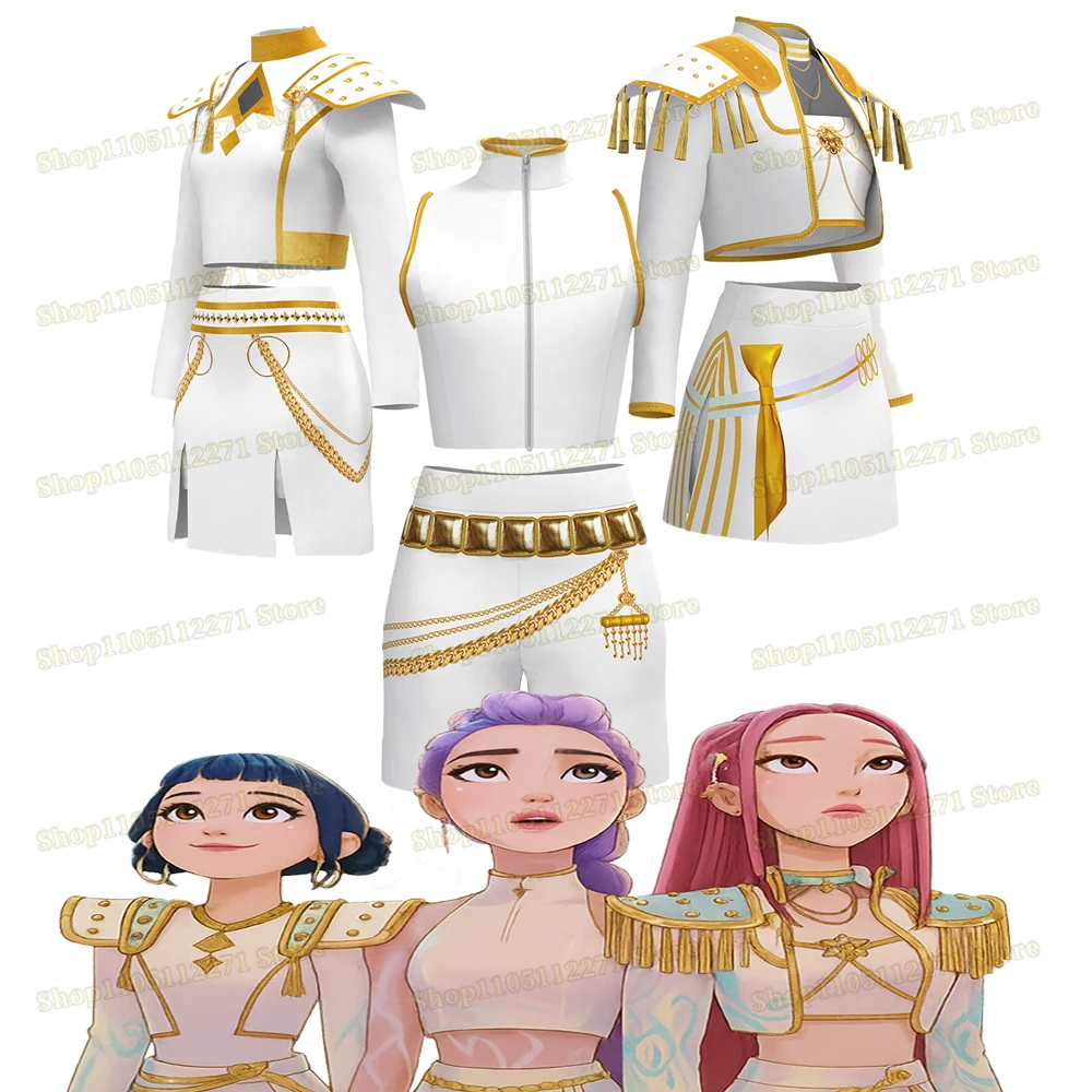 

Zoey Rumi Mira Cosplay Costume Girl Group Stage Performance Costume Kpop Demon Hunters Uniform Women Mini Dress Uniform