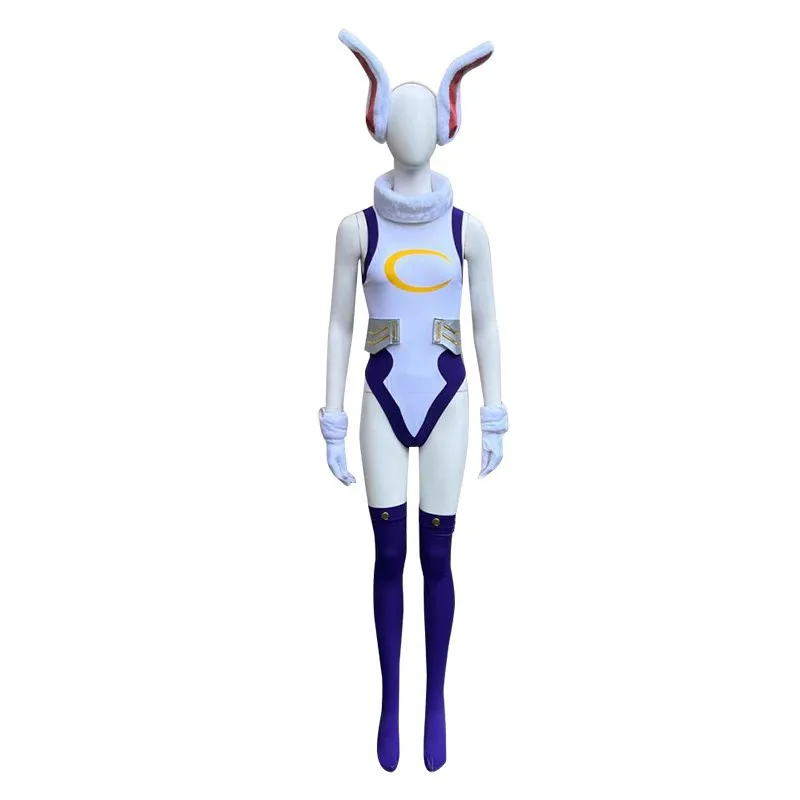 Rabbit Hero Mirko Anime Cosplay Costumes Halloween Party Women's Role Play Clothes White Jumpsuit Accessory Full Set Outfit