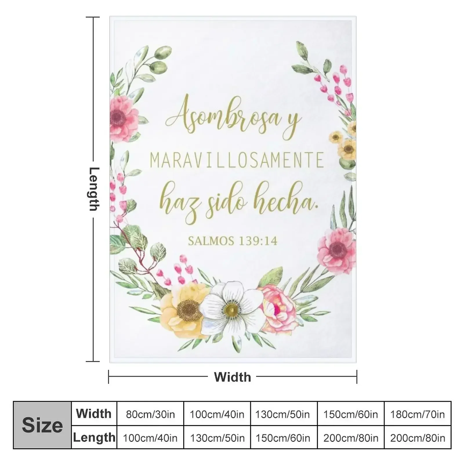 Asombrosa y maravillosamente haz sido hecha, spanish bible verse Throw Blanket Custom Sofas Bed linens Tourist Blankets