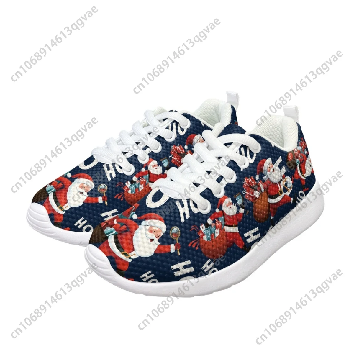 2025 New Arrival Christmas Custom Children Sneakers for Kids School Flats Breath Lace-up Shoe Lightweight Dropshipping Wholesale