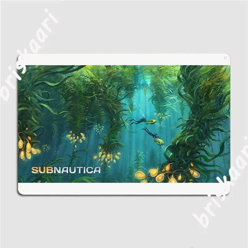 Subnautica Kelp Forest Concept Art Metal Sign Plaques Retro Cinema Kitchen Club Bar Tin Sign Posters