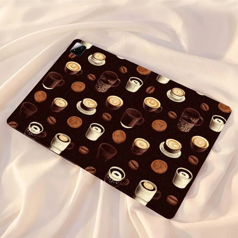 

Art Coffee Bean Pattern For Xiaomi Redmi Mi Pad 4 5 6 7 8 K SE Mini Pro Plus Max 10.1 11.2 inch Tablet Case