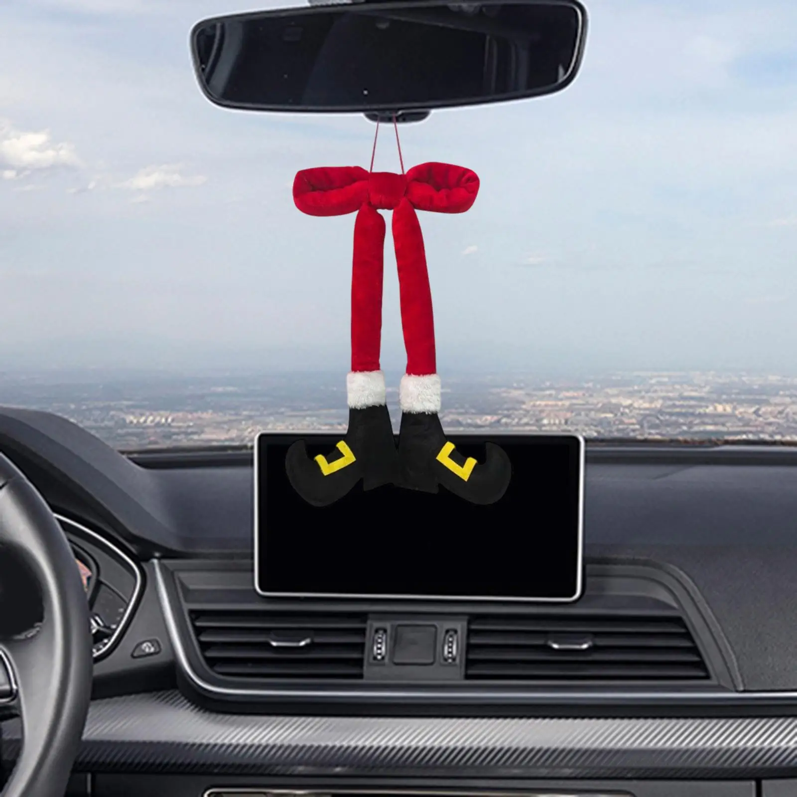 Gambe da elfo di Natale Ornamenti appesi Decorativi Adorabili pendenti creativi per auto per camino Camino per veicoli natalizi