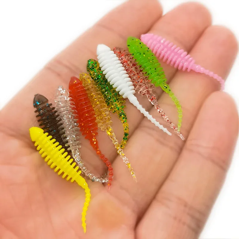 New 10pcs Wobblers mini Ocean Rock Fishing Soft Lures Rubber Soft Baits 3.5cm Soft Worm Artificial Baits Bass Silicone Fish