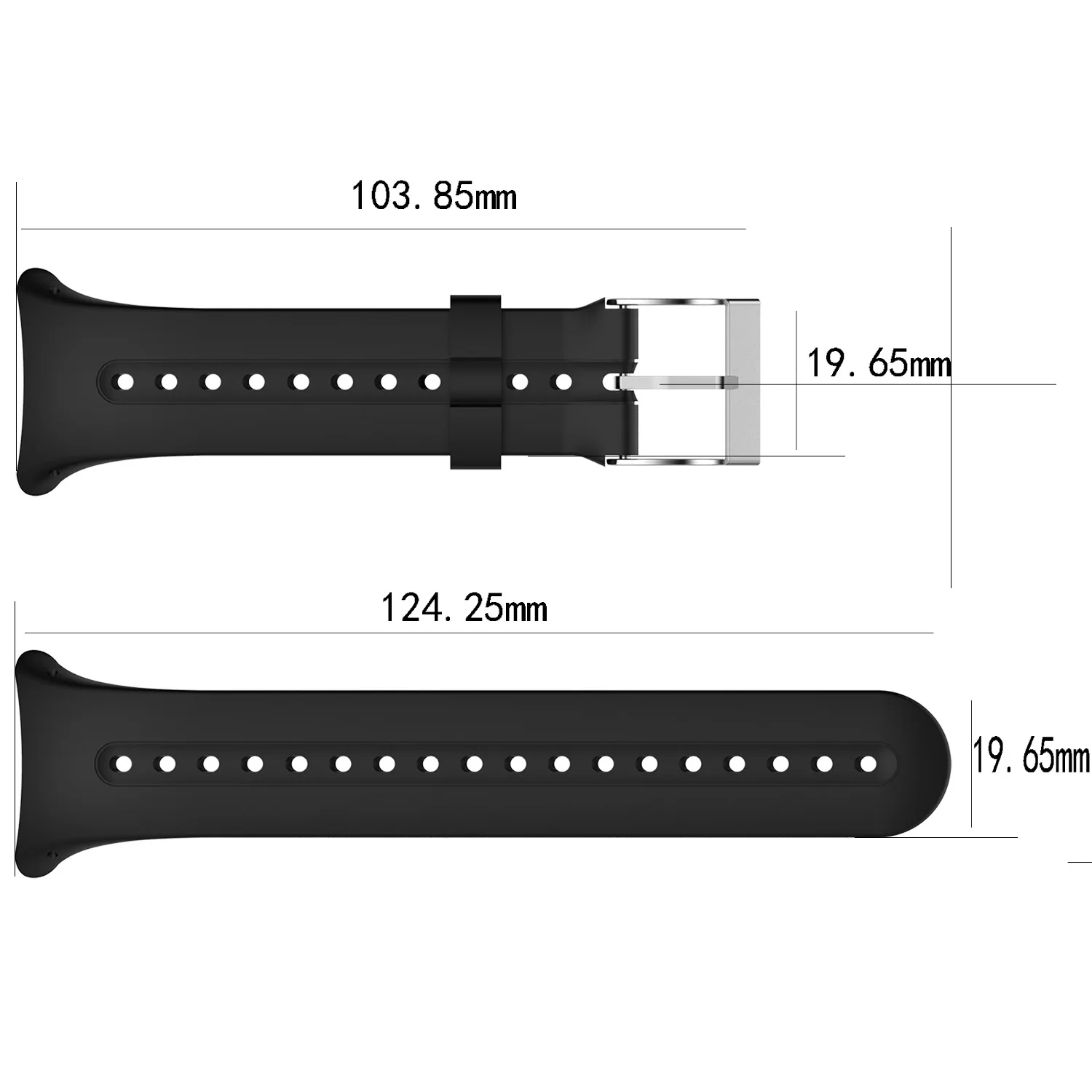 Black Strap para Garmin Swim, Original Sport Watchband, Soft Silicone Band, Pulseira Acessórios