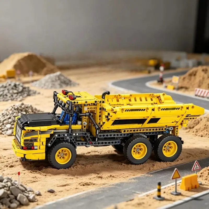 Engineering Dump Truck Building Blocks, 6-in-1 Transformable Bricks, Desktop Display, Ideal Present for Machinery Fans.