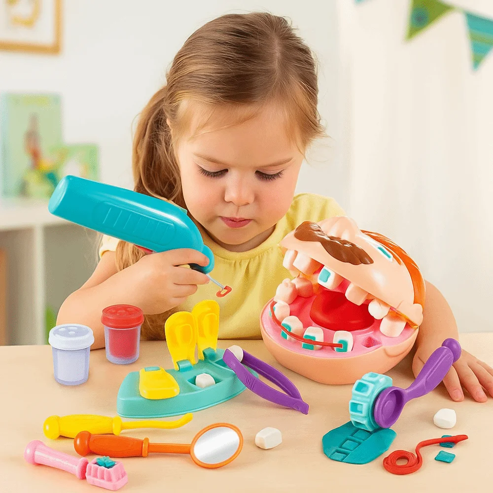 Educational Mud Children Doctor Set Interactive Role Play Doctor Pretend Play Kit DIY Early Learning Puzzle Doctor