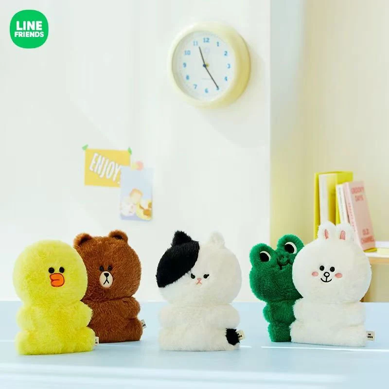 

Linefriends Flat Styling Series Bown Cartoon Cute Plush Doll Interior Decoration Doll Ornaments Gifts Toy Collection for Kids