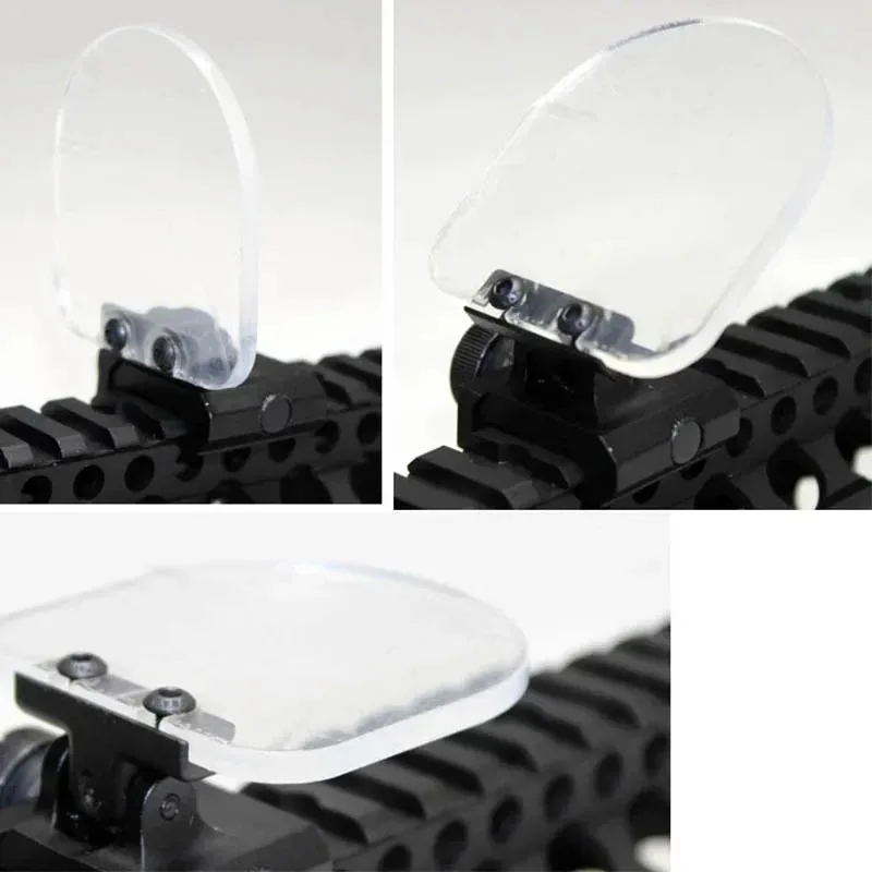 Tactical Flip Up Scope Mount Transparent Bulletproof Lens Protector Cover Airsoft Riflescope Hunting Red Dot Sight Accessories view 2