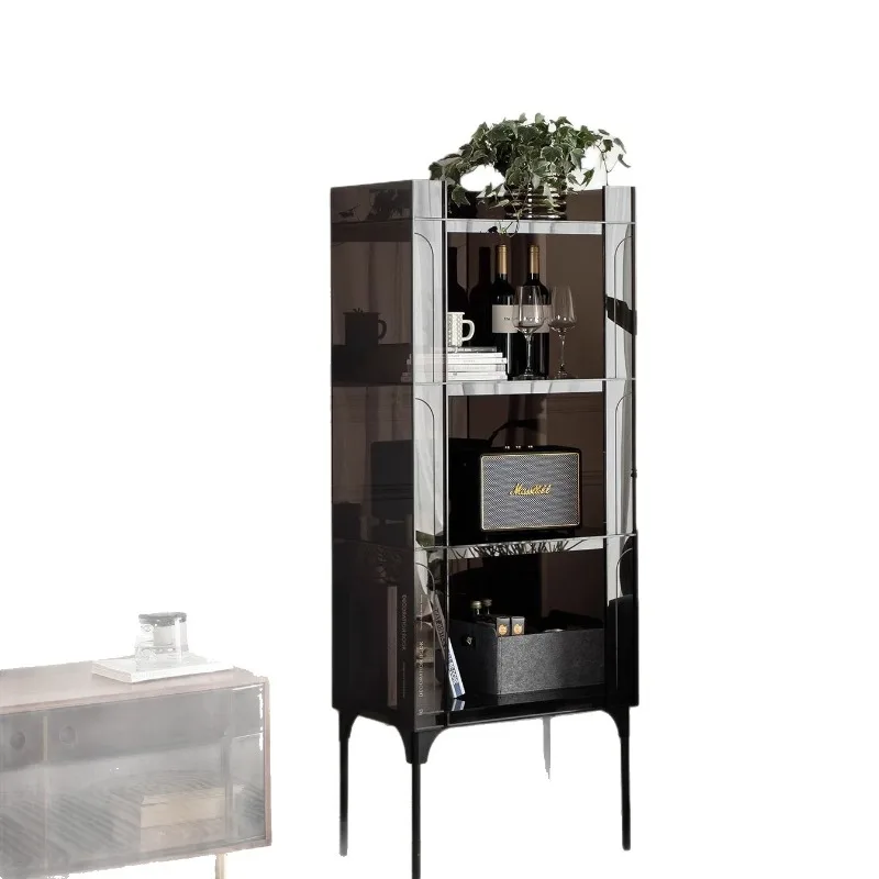 

Light Luxury Shelf Acrylic Living Room Wine Cabinet Sub-Bedroom Bookshelf Household Display Cabinet Bookcase Side Cabinet Modern