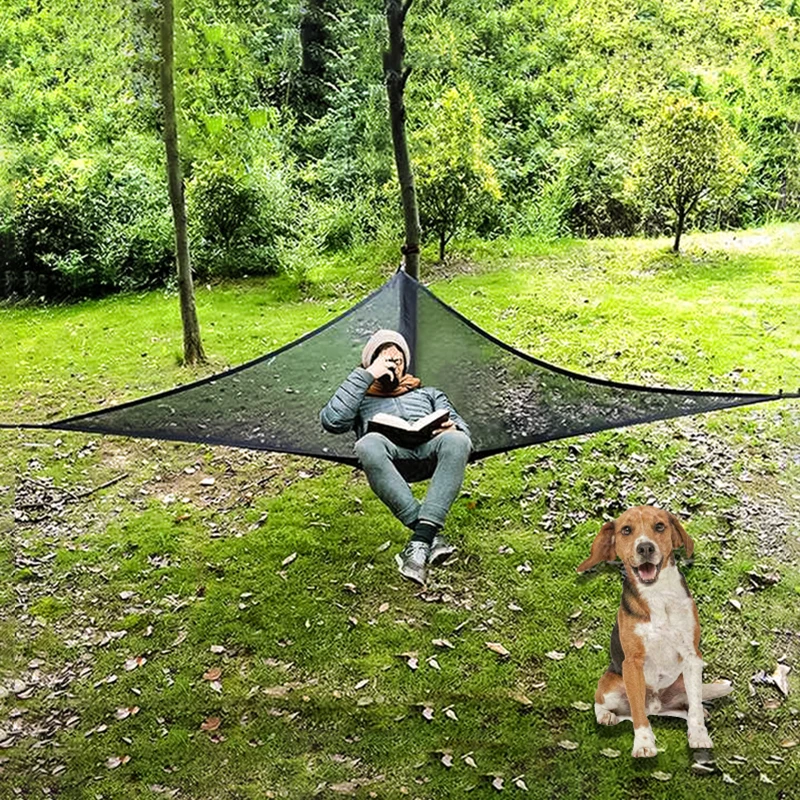 2024 Triangle Camping Double Outdoor Garden Sleeping Hanging Hammocks Tarp For Two People Women Leisure Outdoor Equipments