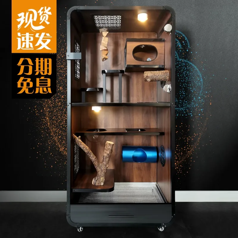 

Chinchilla Cabinet Cage Solid Wood Ice Nest Air Conditioning House Household Blind Date Cage Customized Luxury Villa Castle Pet