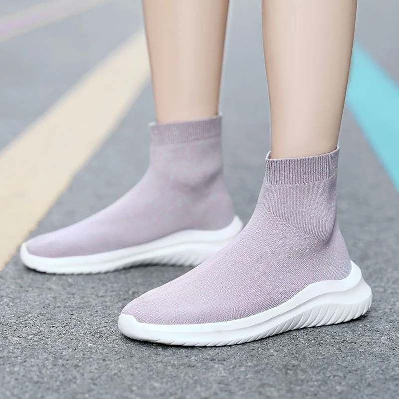 High-top Sock Sneakers Men Trendy Hip-hop Sports Shoes Women Mesh Breathable Jogging Shoes Oversize Walking Shoes Male Footwear