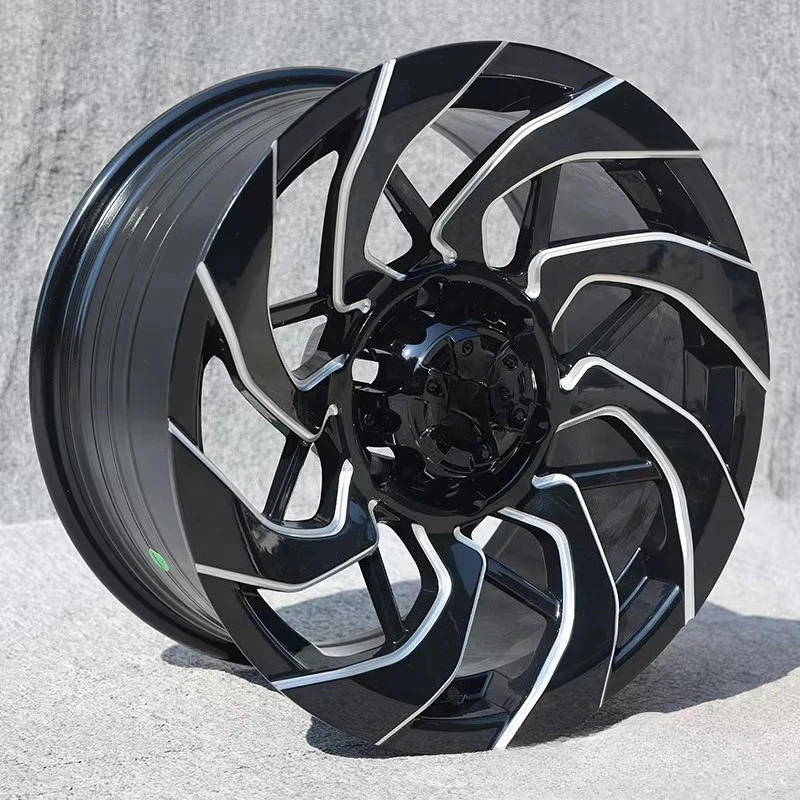

New 15/16/17 inch black aluminum alloy car wheel hub 6 holes multi-column concave 139.7 off-road modification