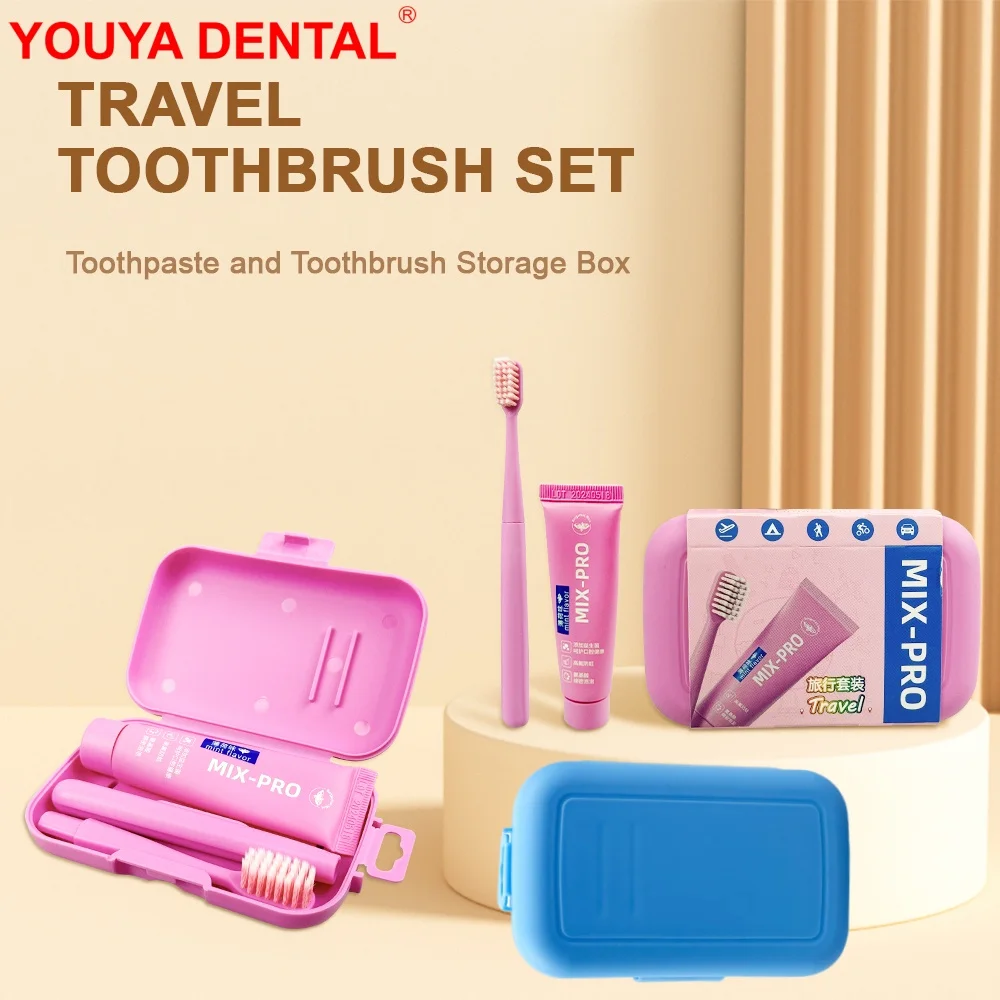 

Foldable Travel Toothbrush And Toothpaste Kit Portable Folding Tooth Brush For Holiday Mint Toothpaste Teeth Whitening Cleaning