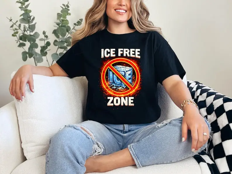 Cotton Anti ICE out Shirt: ICE-Free Zone Sweatshirt