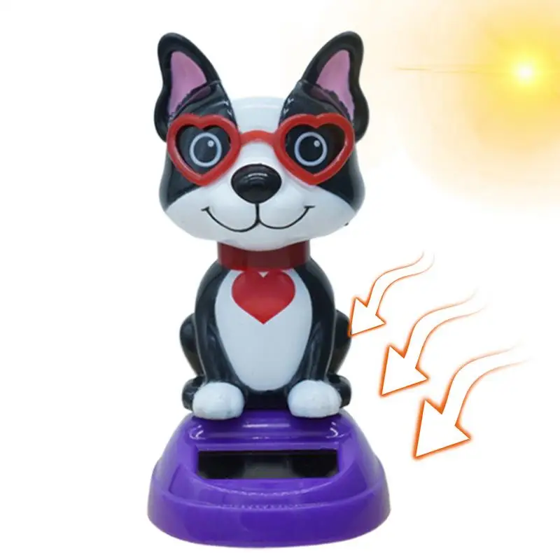 Solar Bobblehead Toy Cute Ornaments For Dashboard Cute Dashboard Figure Valentine's Day Animal Table Ornament For Car Dashboard