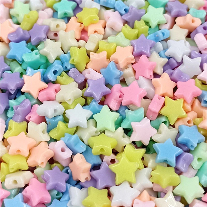 100pcs Creamy Macaron Color DIY Star/Flower Beads Handmade Materials Bracelet Necklace Jewelry Accessories