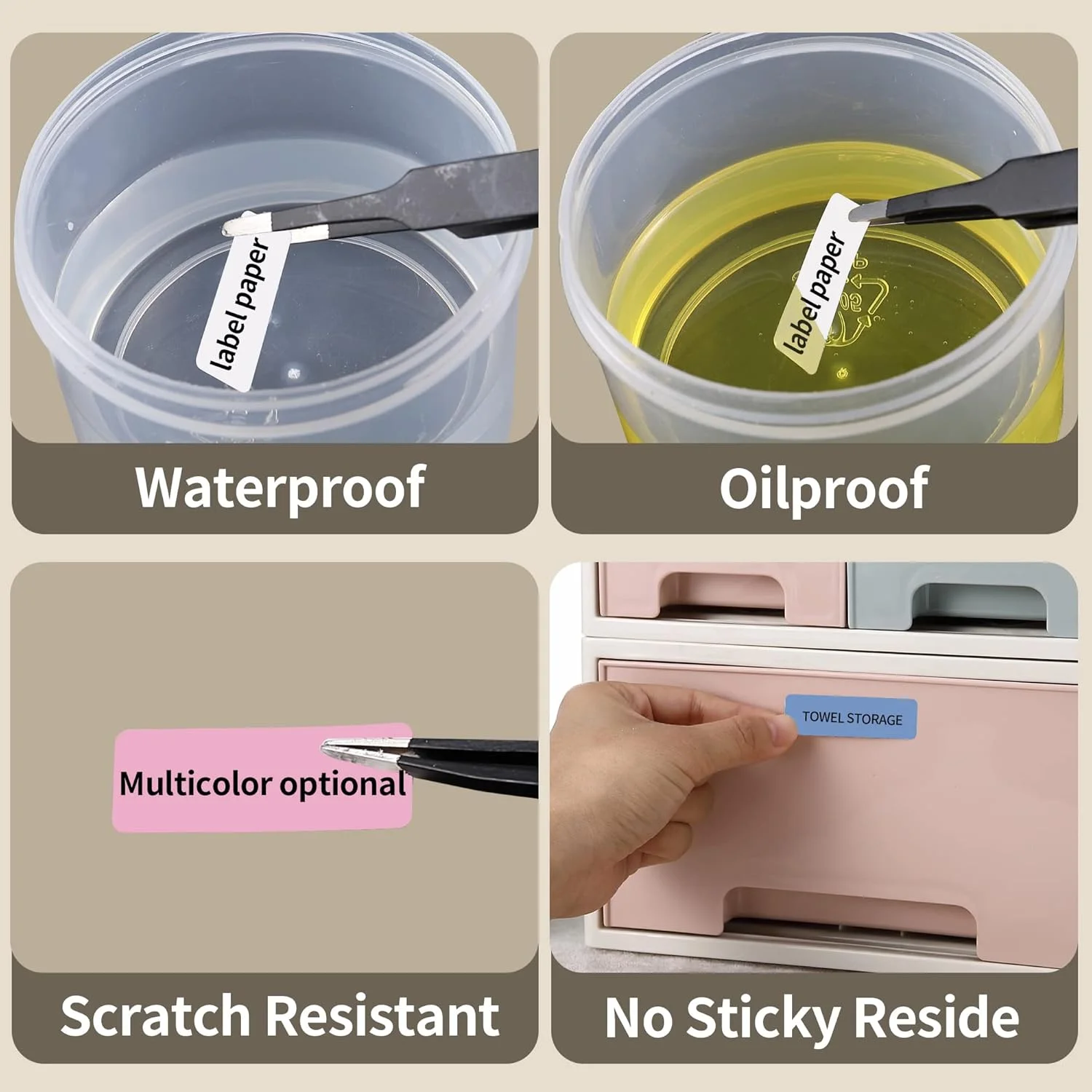 Niimbot D11 D110 D101 H1 Mini Thermal Label Printer Color Paper Waterproof Anti-Oil Scratch-Resistant Tape Sticker Self-Adhesive