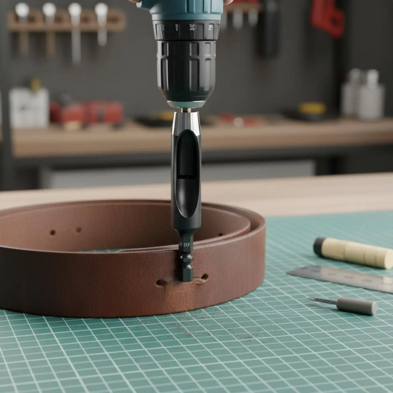 Electric Hole Puncher Tool for Leather Belt Bag Gypsum Board High Carbon Steel Drill Bit