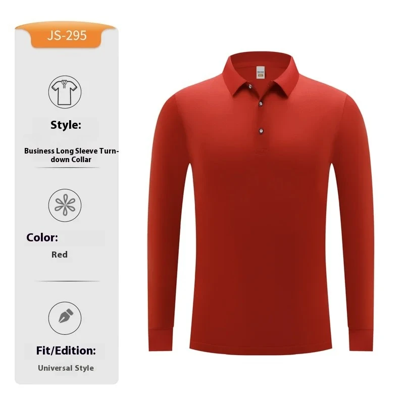 

Men's and Women's Long-sleeved Polo Shirts for Spring and Autumn Business High-end Brand High-quality Comfortable Lapel Tops