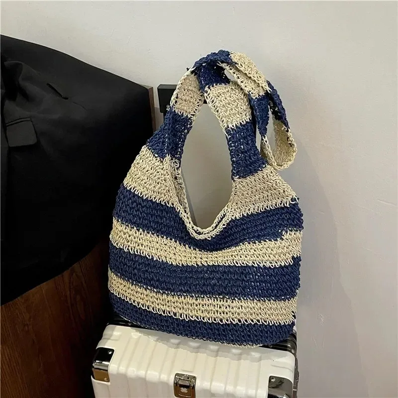 

Fabric Striped Casual Crossbody Bags Zipper Beach Fashion Ladies Bags 2025 High Quality Spring Soft Versatile Shoulder Bags