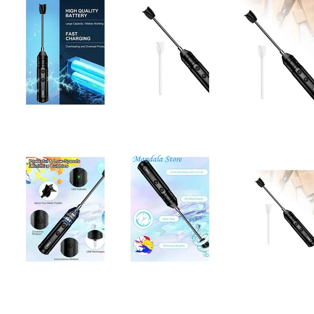 

U2JC Resin Mixer Handheld Electric Epoxy Mixer Rechargeable Minimizing Cordless Resin Stirrer for Silicone Mixing