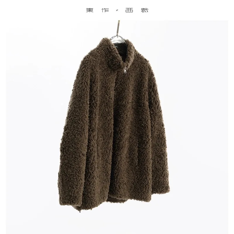 

100% Wool~ Women's Looped Wool Warm Coat, Faux Fur Jacket, New Autumn/Winter 2025 Collection