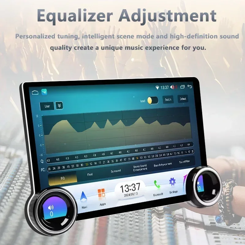 2025  11.5 Inch Universal Android Auto Carplay Multimedia System DSP Stereo 2K Infinite Dual Knob GPS RGB Car Radio QLED Screen view 3