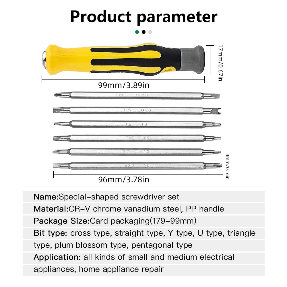 6 in 1 Multifunctional Screwdriver Set (6 Bits and 1 Screwdriver Handle), Precision Dual-Purpose Screwdriver Set, 12 Kinds of Sc