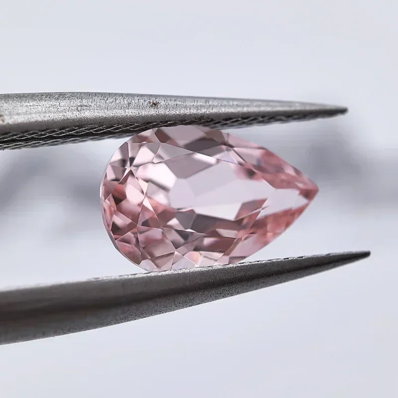 

Lab Grown Sapphire Pear Cut Morgan Pink VVS1 Charms Gemstone for DIY Advanced Jewelry Making Materials Selectable AGLC