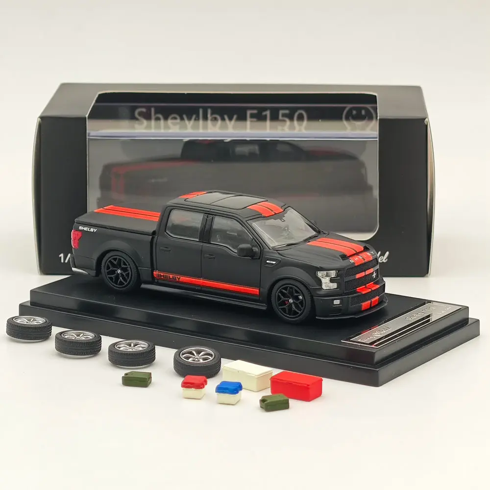 Funny Model 1/64 For SHELBY F150 Shelby Super Pickup Black Diecast Models Car Limited Collection Auto Toys Gift