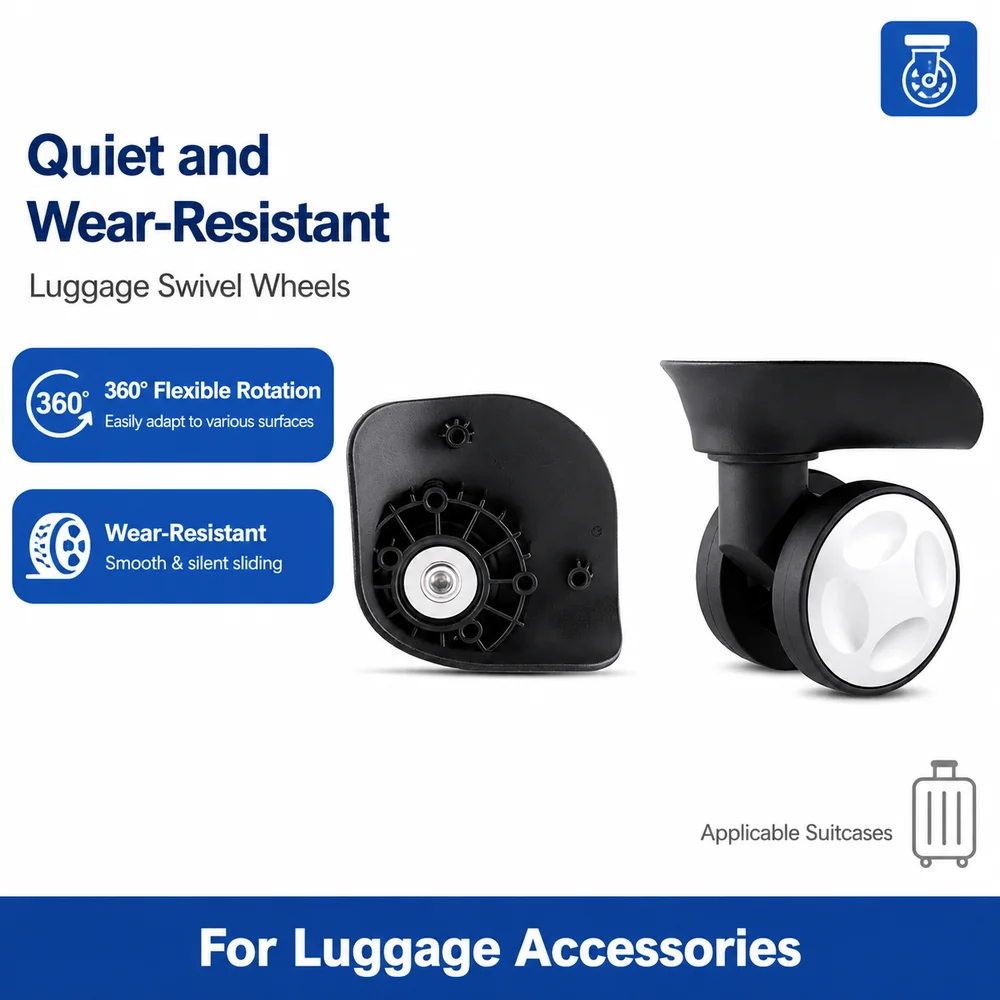 Universal Luggage Wheels For American Tourister 24Q 360° Swivel Caster Bracket Wear-Resistant Smooth Rolling Noise Reduction Rep