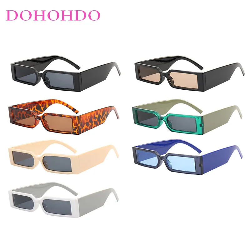 

Fashion Women Men Rectangle Sunglasses Hip Hop Vintage Designer Punk Shades Sun Glasses Small Frame Personality UV400 Eyewear