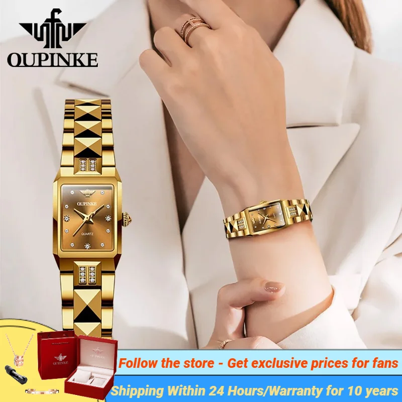 OUPINKE TOP Brand Luxury Quartz Ladies Watch Imported MIYOTA Movement Automatic Watch for Women Tungsten steel Tape Waterproof