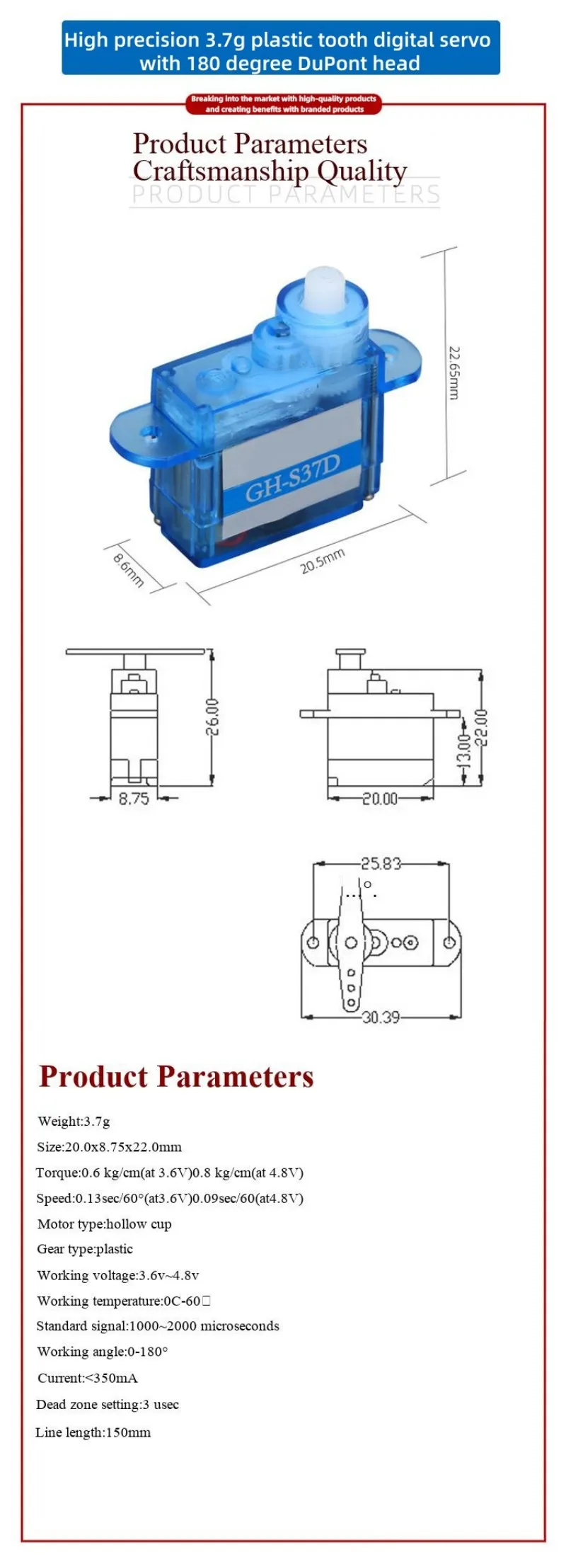 Servo SG90/5010 MG90S MG995/996R Servo Hubschrauber 9g Ferngesteuertes Flugzeug Motor Flugzeugmodell mit festen Flügeln – Detail 10