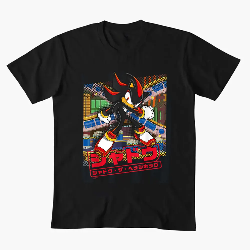 

0308 Sonic Shadow The Hedgehog Character Anmie Graphic T-Shirt Y2K clothes Cute Cartoon print Short Sleeve tee All size tops